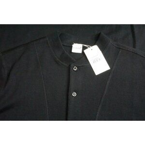 Eidos Long Sleeve Henley Black 100% Wool Long Sleeve Shirt Pullover Sz M NEW